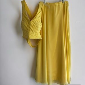 Two Piece Yellow Prom Dress